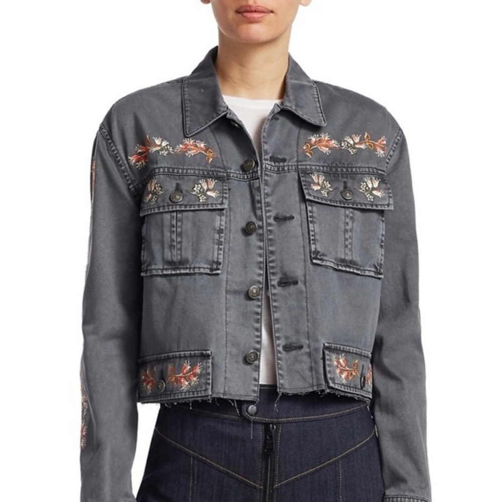 Cinq a Sept Embroidered Denim Jacket